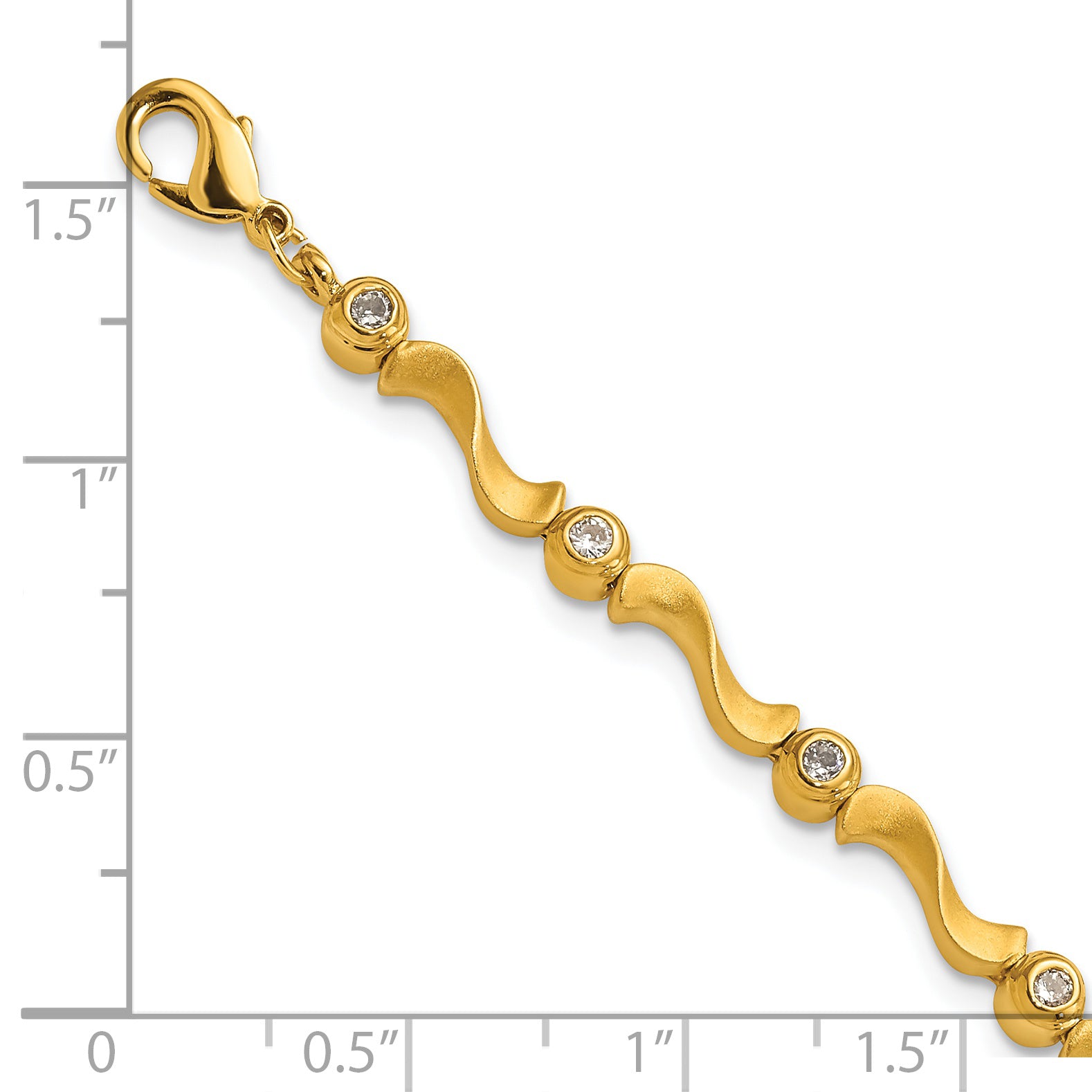 Kelly Waters Gold-plated Cubic Zirconia Bezel S Link Bracelet for Women