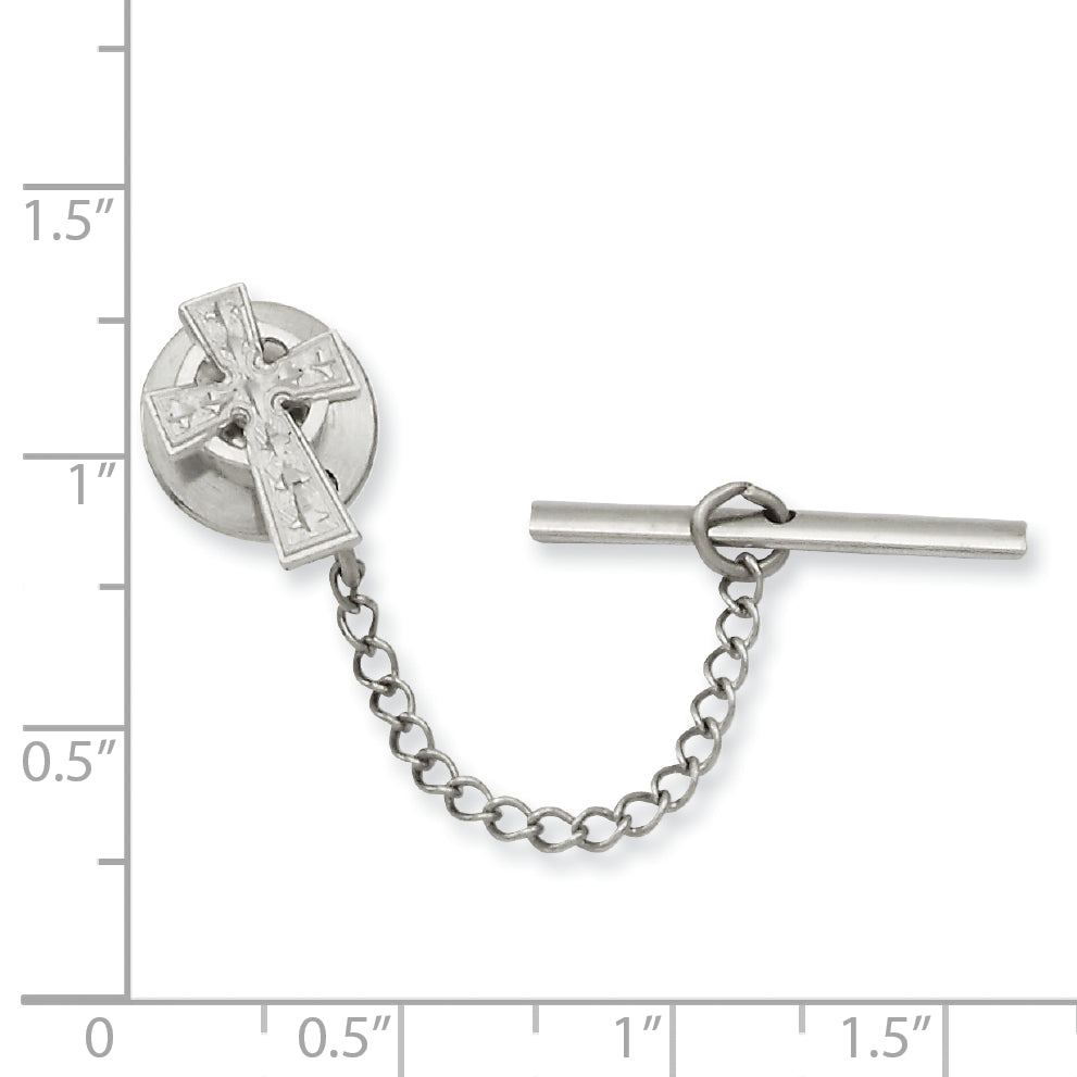Kelly Waters Rhodium-plated Celtic Cross Tie Tac