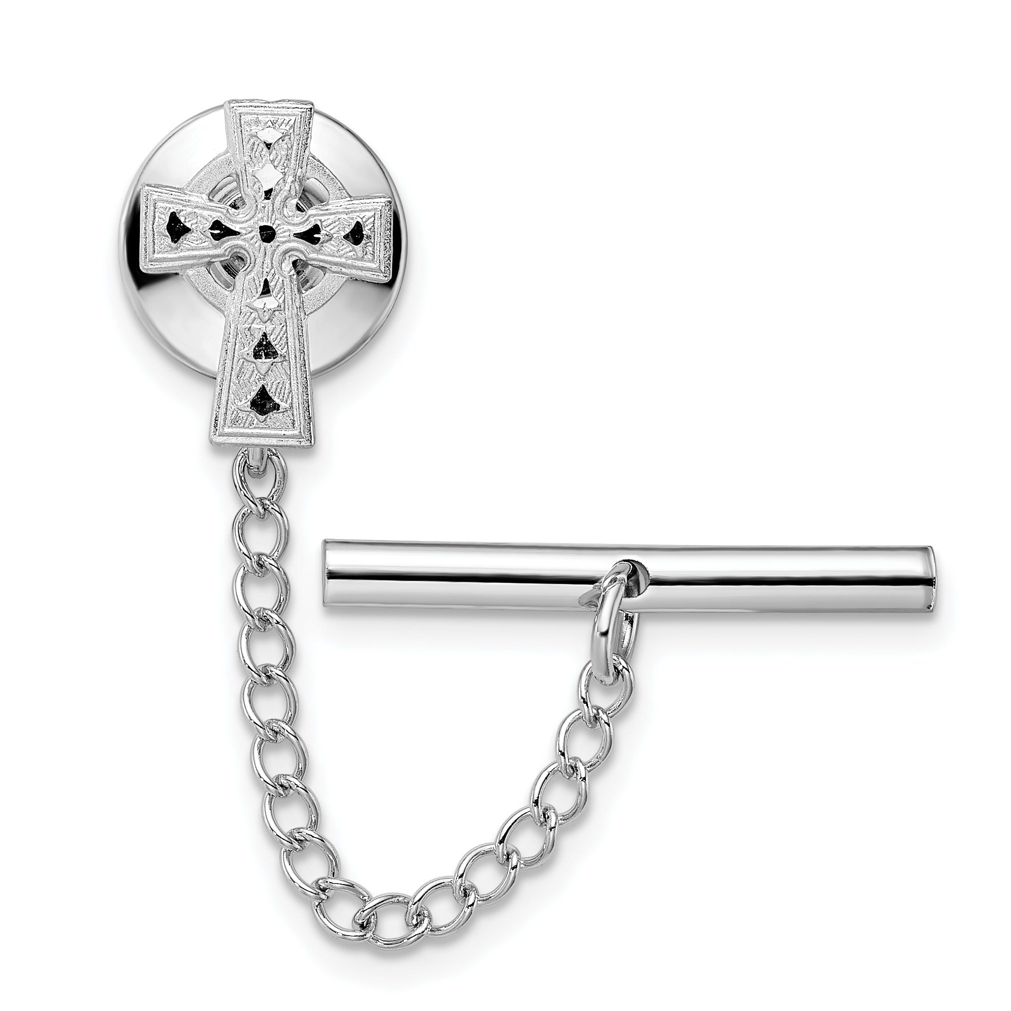 Kelly Waters Rhodium-plated Celtic Cross Tie Tac