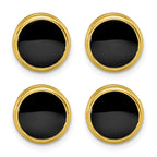 Kelly Waters Gold-plated Black Epoxy Four Piece Tuxedo Studs Set