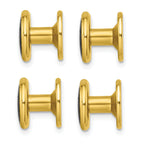Kelly Waters Gold-plated Black Epoxy Four Piece Tuxedo Studs Set