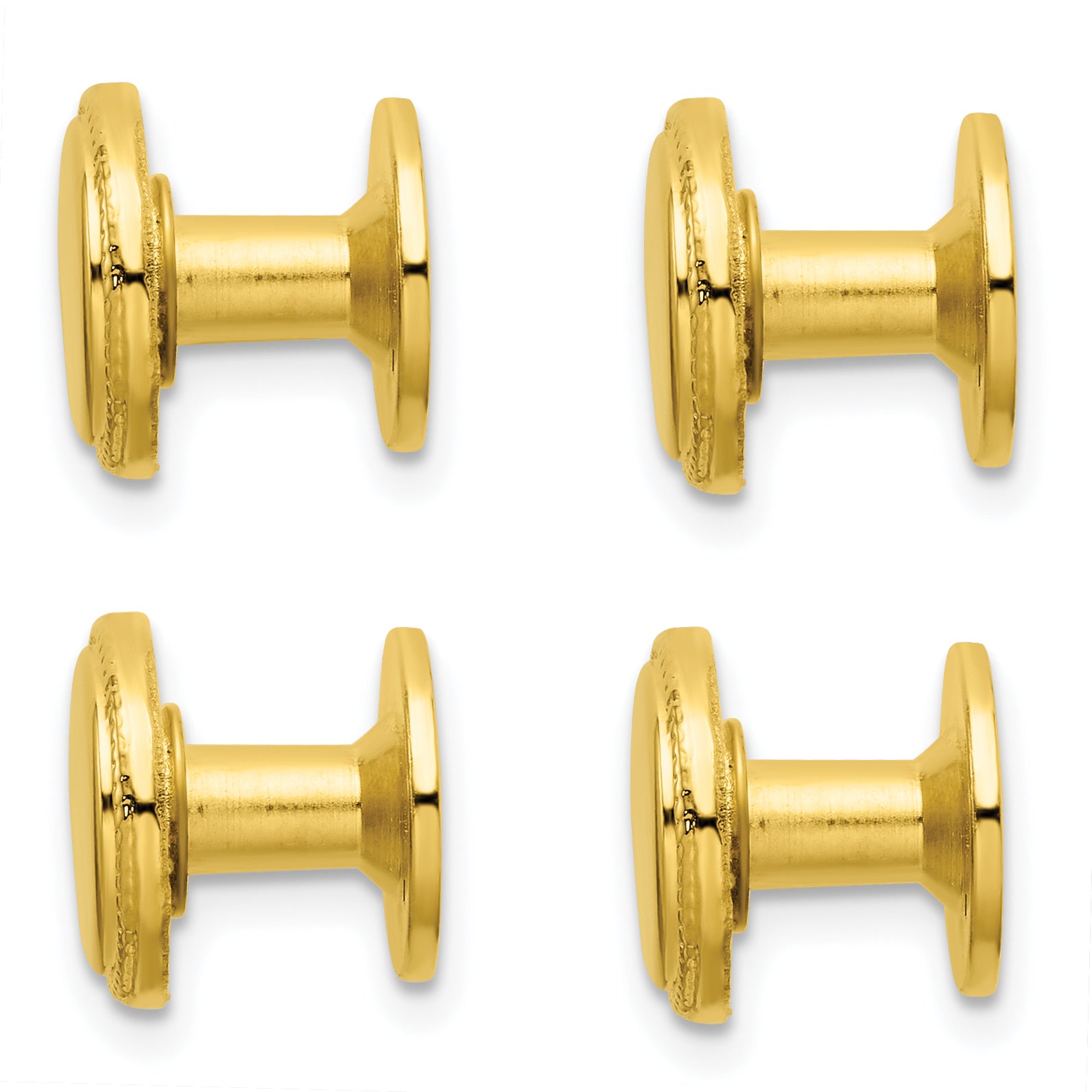 Gold-Tone Polished Beaded Tuxedo Stud Set by Kelly Waters Secondary image