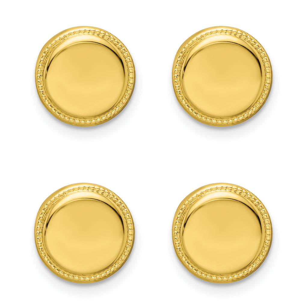 Kelly Waters Gold-plated Polished Beaded Four Piece Tuxedo Studs Set