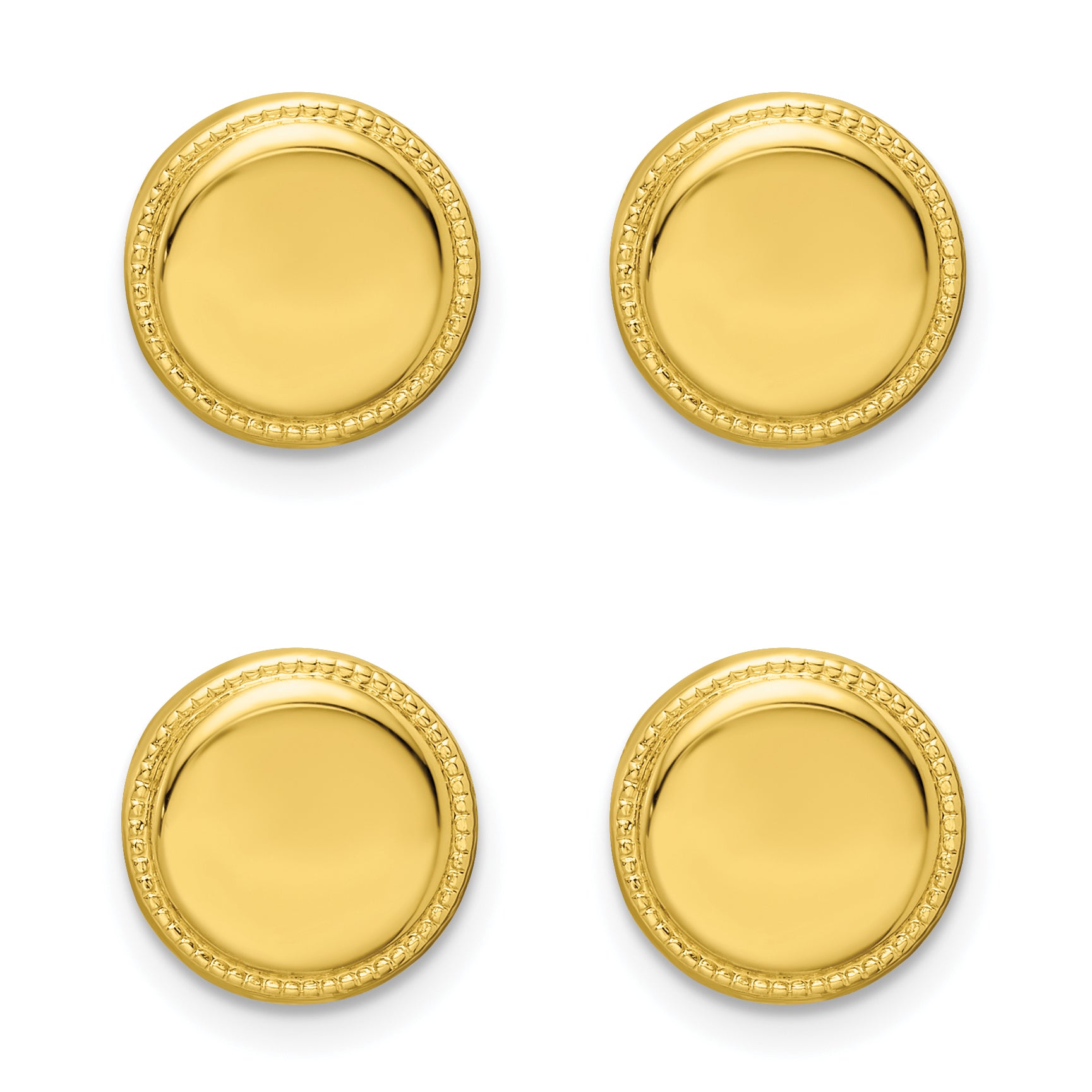 Kelly Waters Gold-plated Polished Beaded Four Piece Tuxedo Studs Set