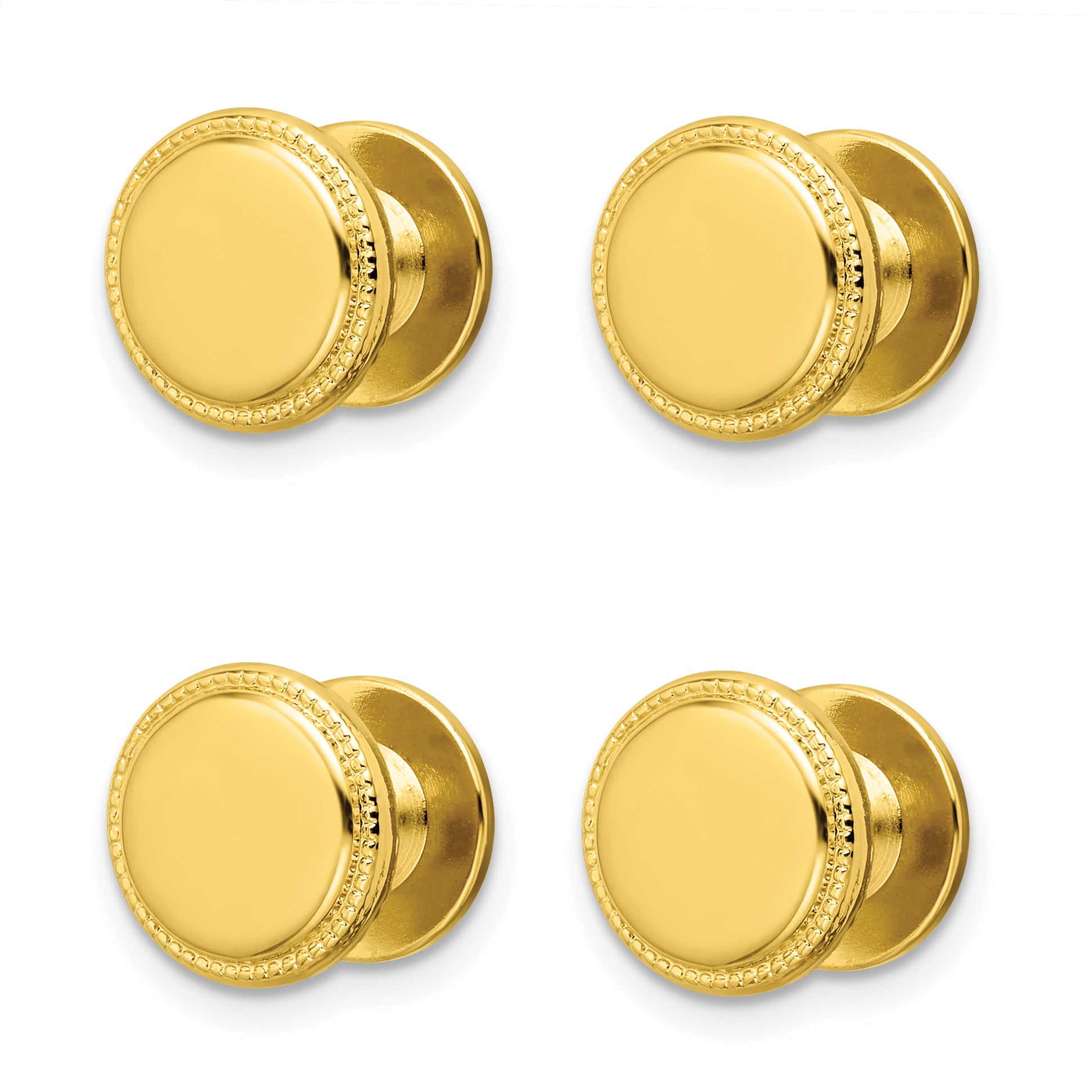 Kelly Waters Gold-plated Polished Beaded Four Piece Tuxedo Studs Set Main image