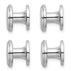 Kelly Waters Rhodium-plated Polished Beaded Four Piece Tuxedo Studs Set