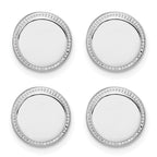 Kelly Waters Rhodium-plated Polished Beaded Four Piece Tuxedo Studs Set