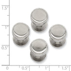Kelly Waters Rhodium-plated Polished Beaded Four Piece Tuxedo Studs Set