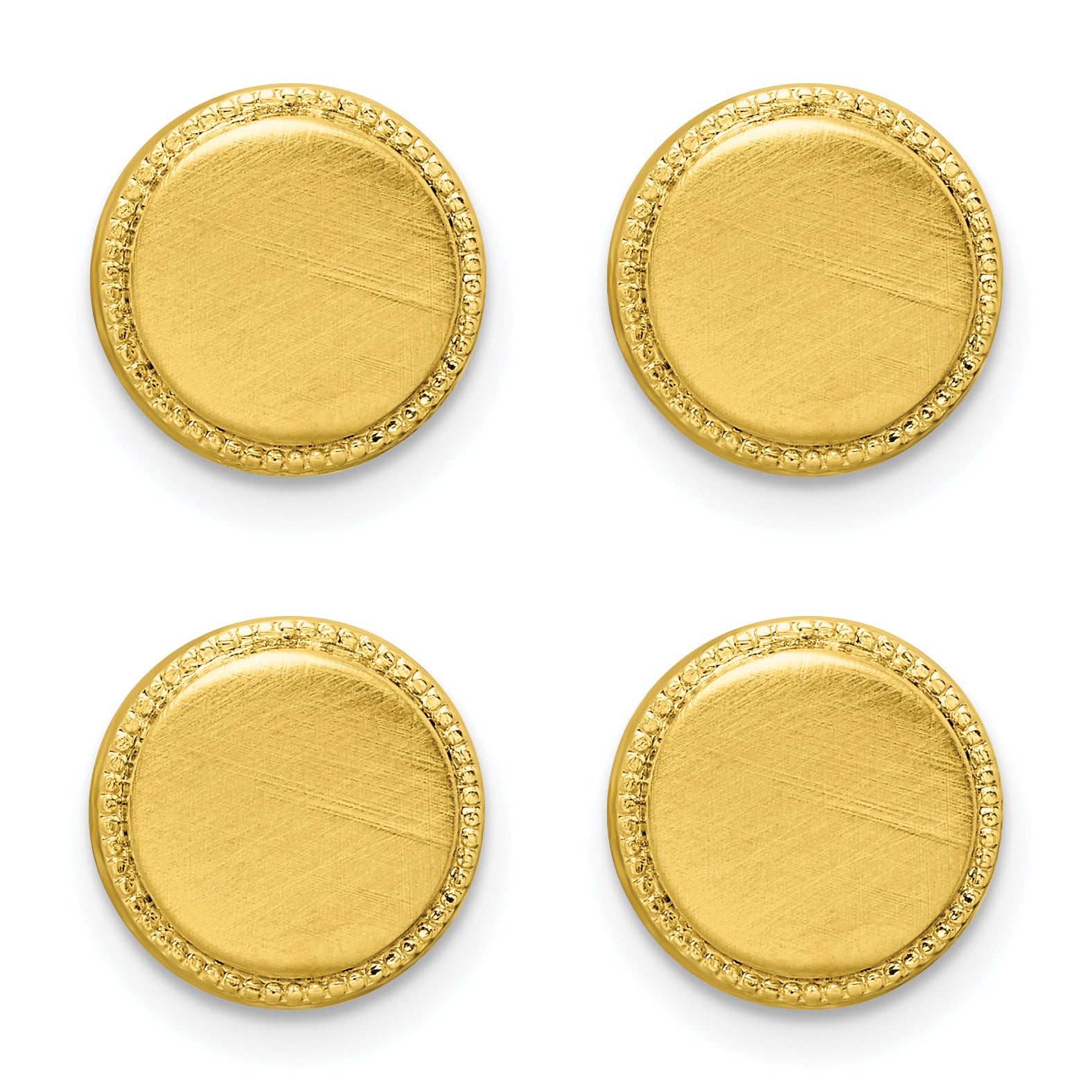 Kelly Waters Gold-plated Florentine Beaded Four Piece Tuxedo Studs Set