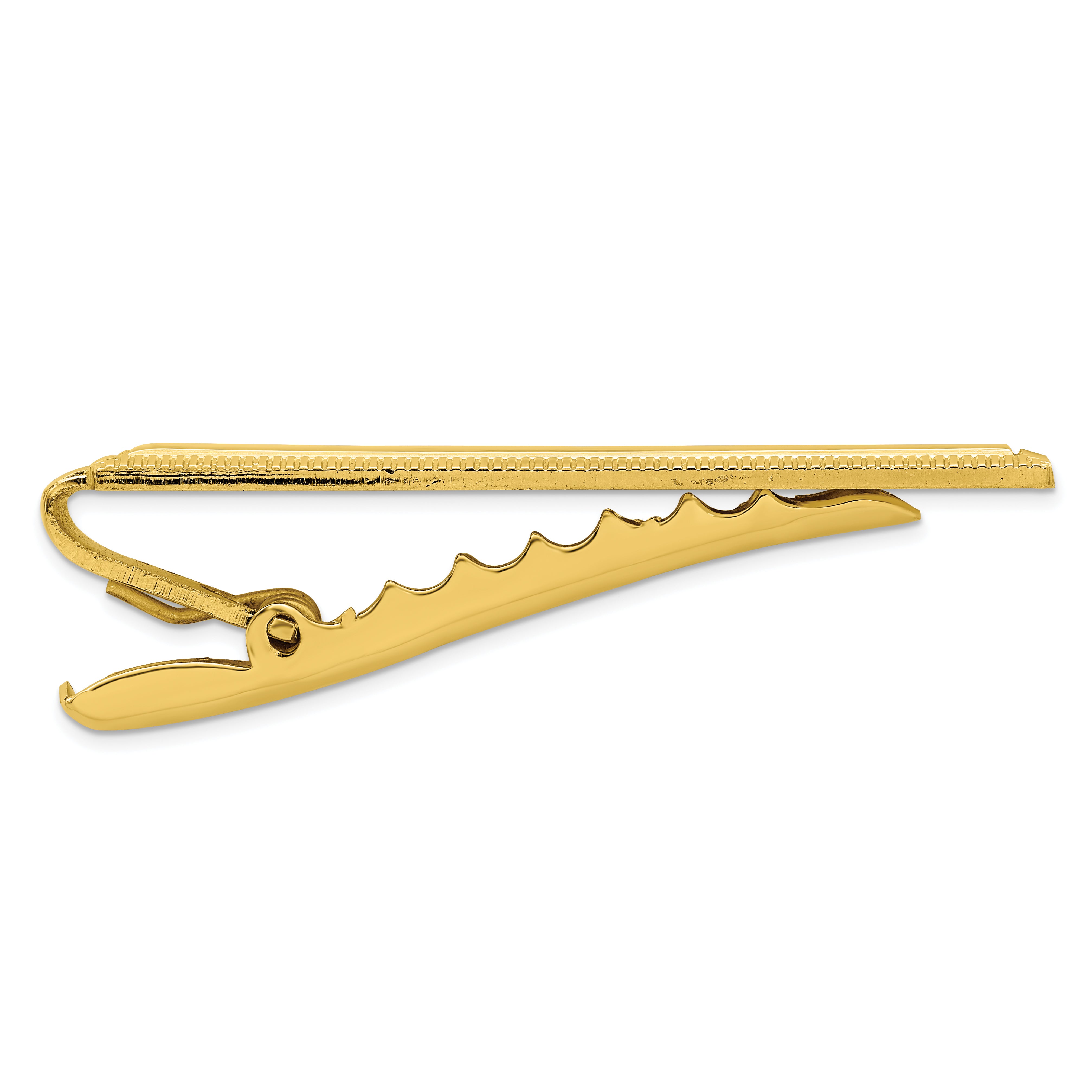 Kelly Waters Gold-plated Lined Edge Engraveable Tie Bar
