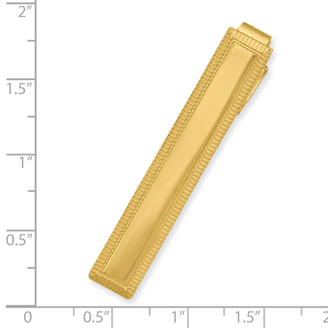 Kelly Waters Gold-plated Lined Edge Engraveable Tie Bar