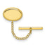 Kelly Waters Gold-plated Oval Beaded Engravable Tie Tac with Safety Chain