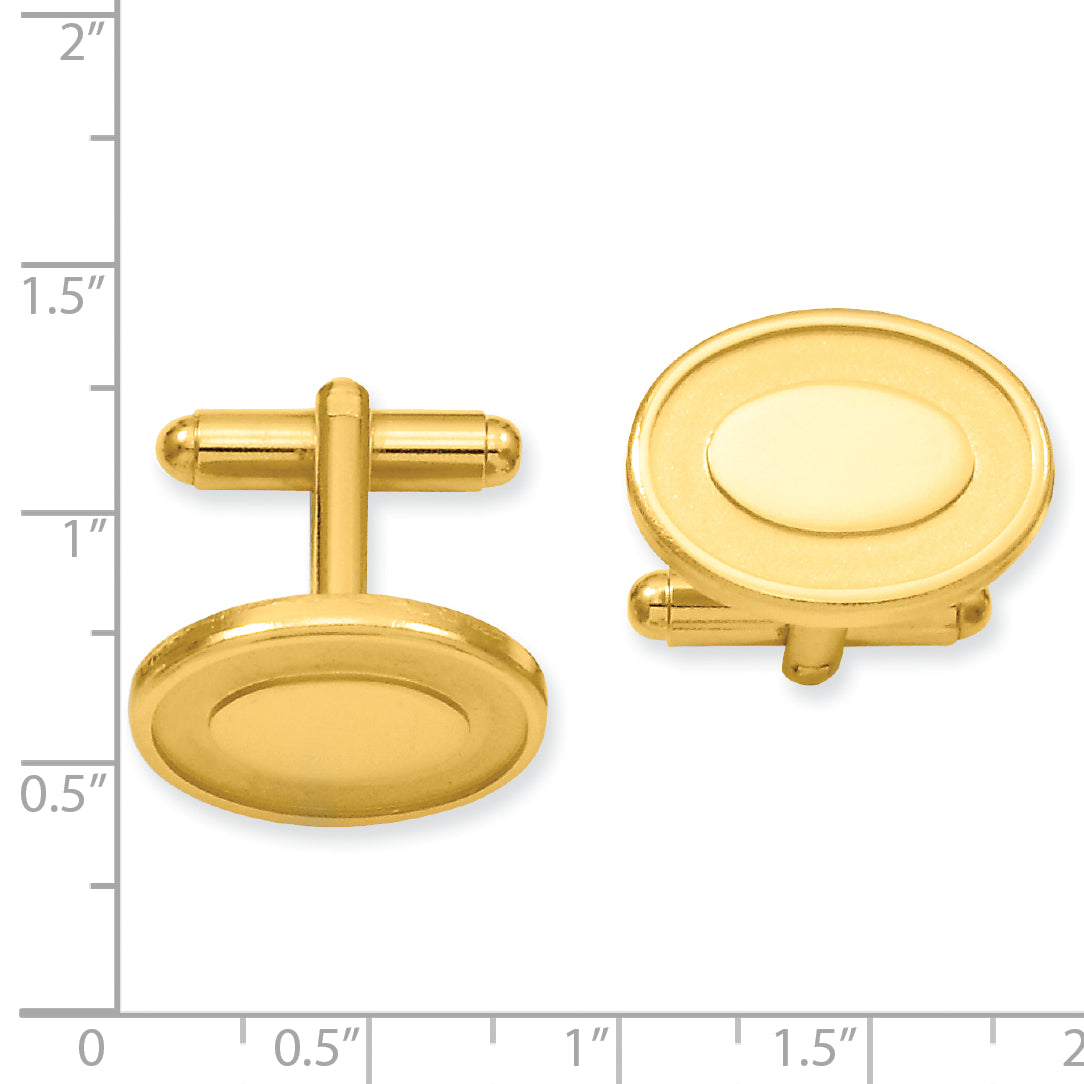 Gold-Tone Oval Engravable Cuff Links by Kelly Waters Secondary image