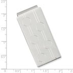 Rhodium-plated Kelly Waters Circle Pattern Engraveable Hinged Money Clip