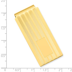 Gold-plated Kelly Waters Lined Engraveable Hinged Money Clip
