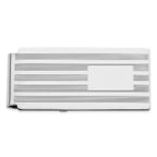 Rhodium-plated Kelly Waters Lined Engraveable Hinged Money Clip with Engravable Area