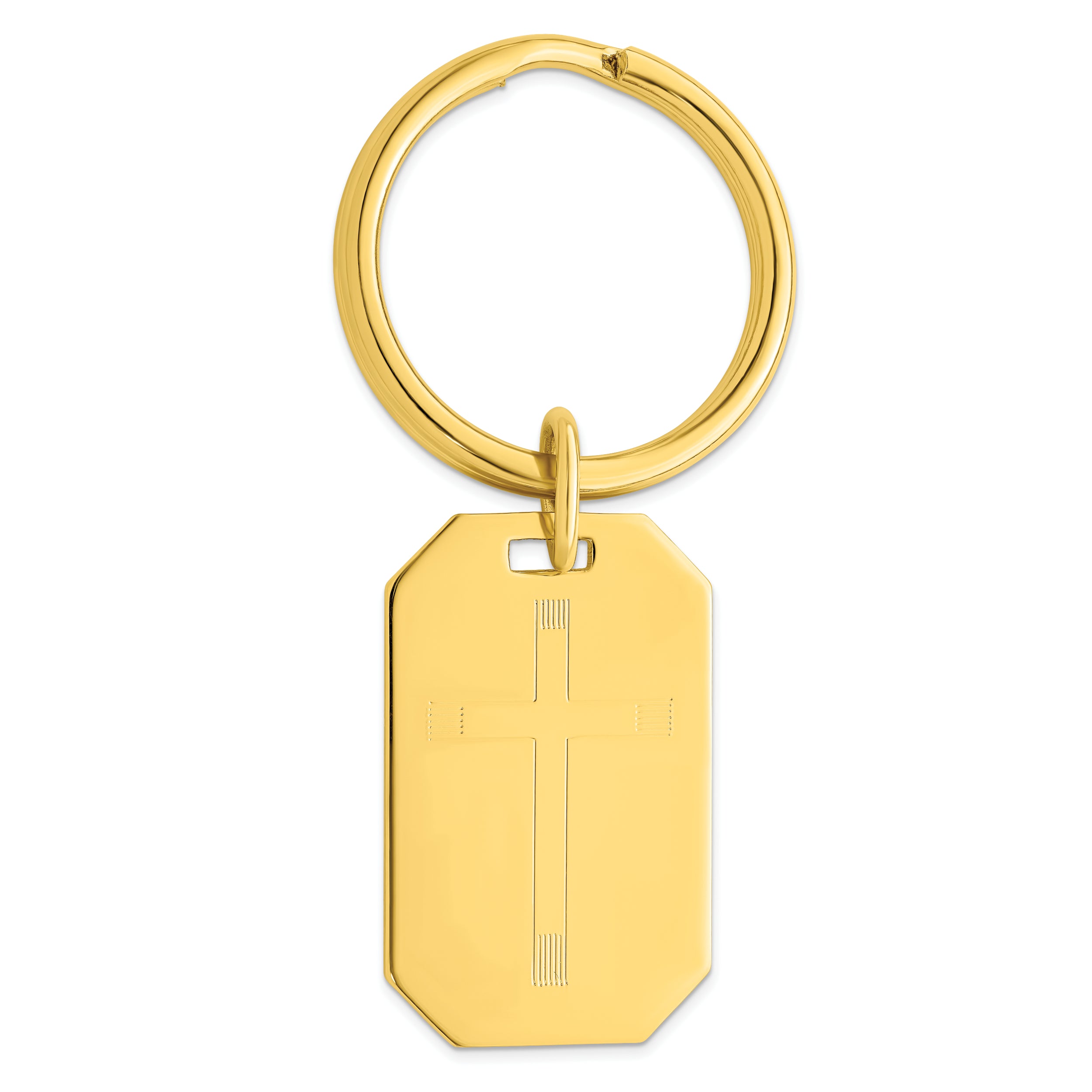 Gold-plated Kelly Waters Cross Engraveable Key Ring