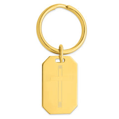 Gold-plated Kelly Waters Cross Engraveable Key Ring