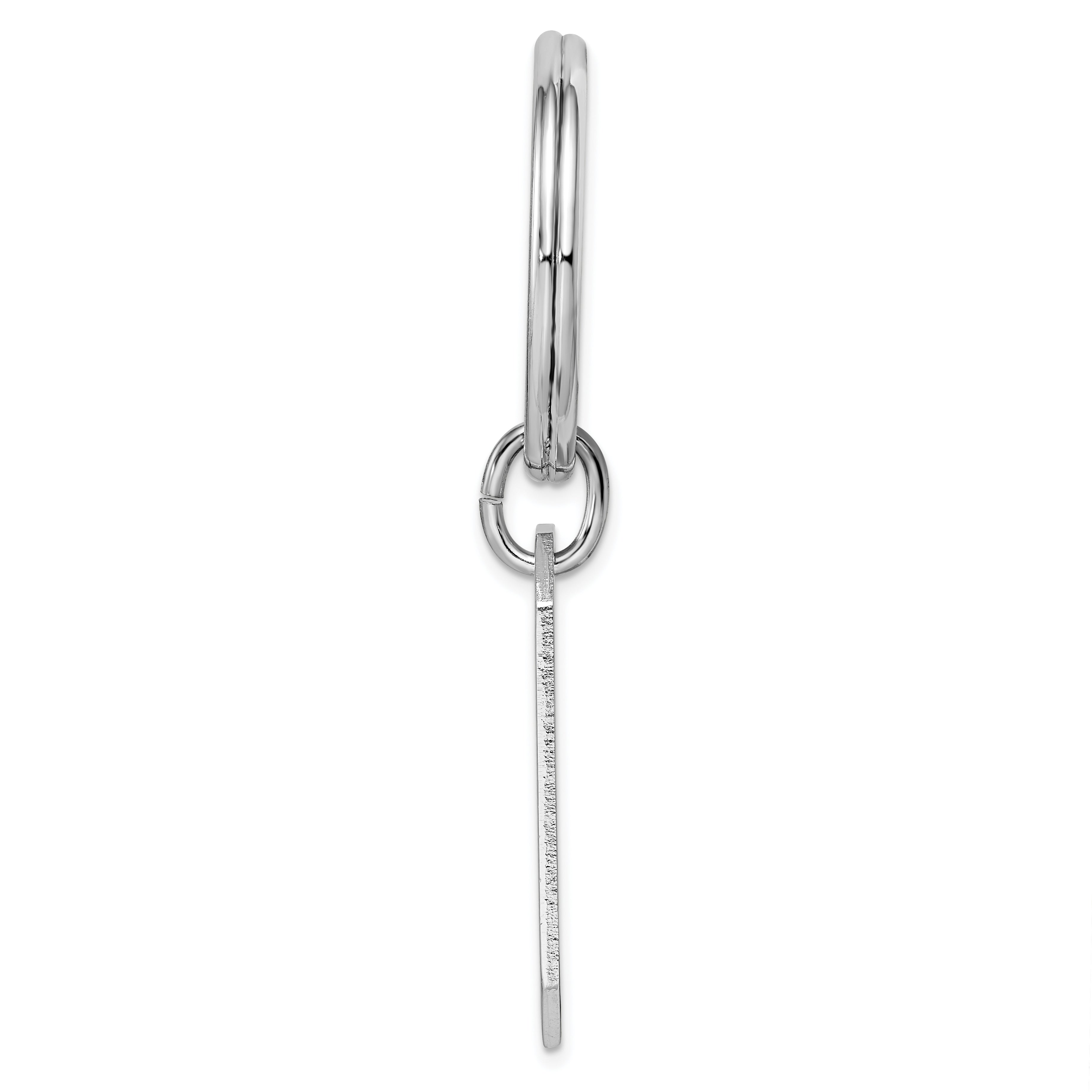 Rhodium-plated Kelly Waters Cross Engraveable Key Ring