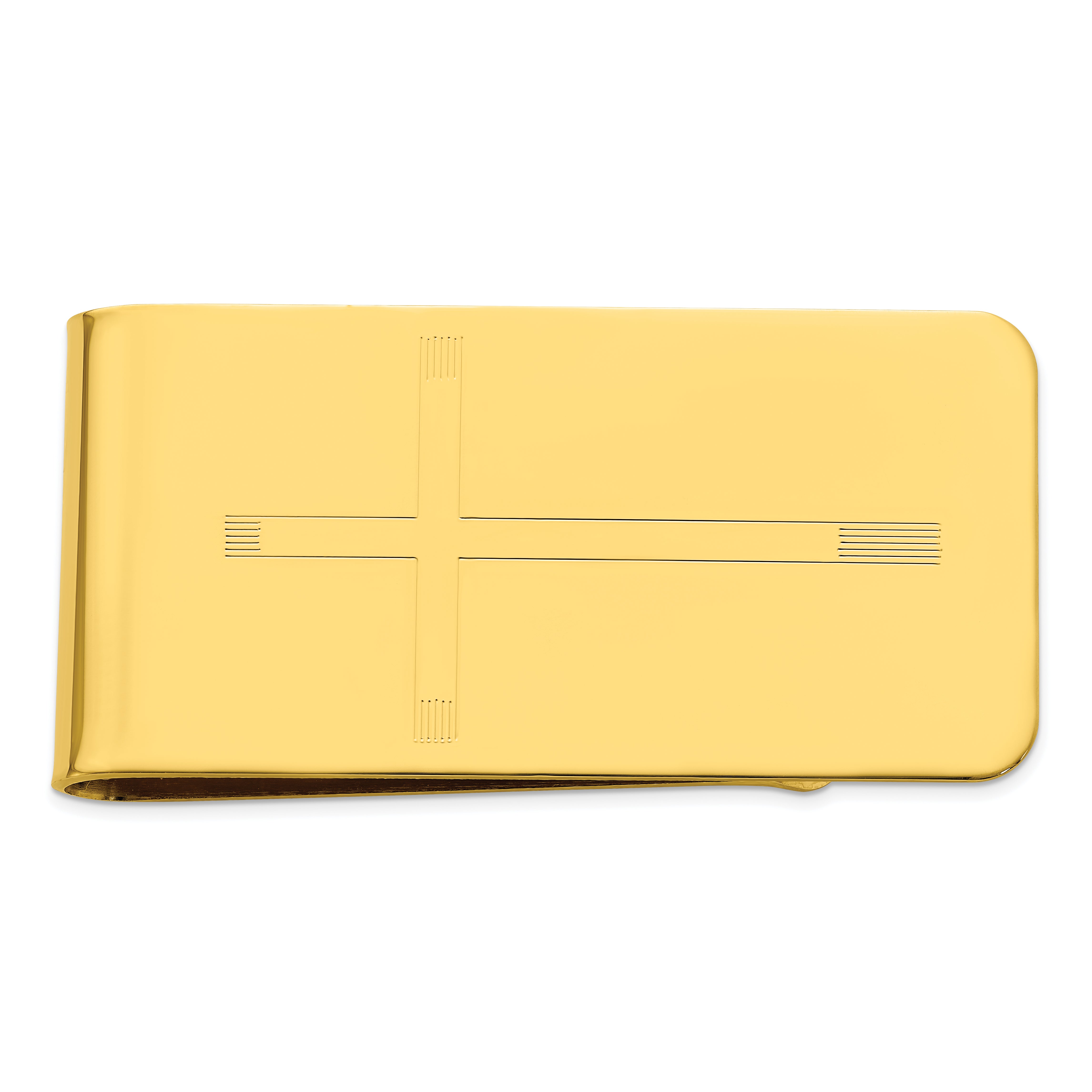 Gold-plated Kelly Waters Cross Engraveable Money Clip