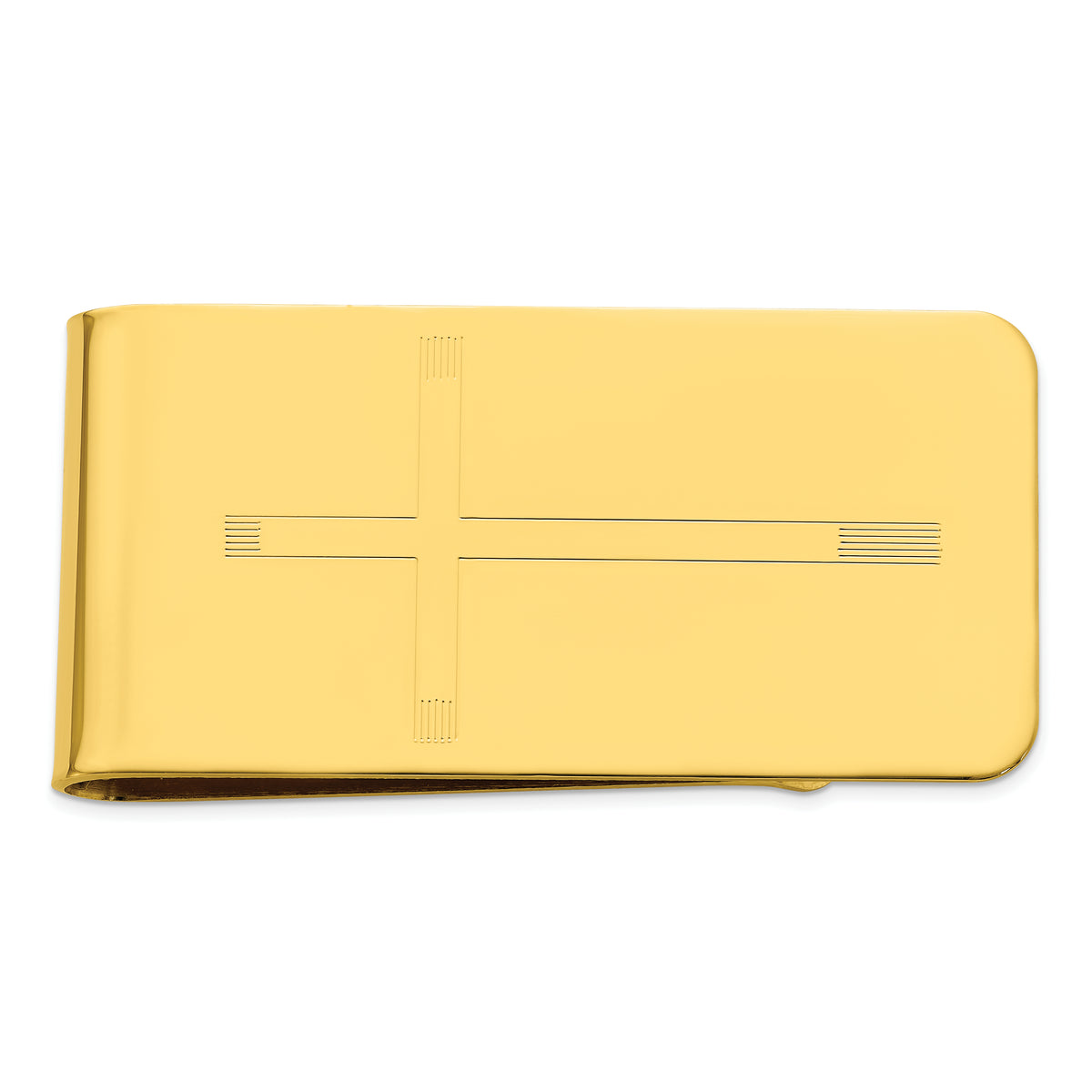 Gold-plated Kelly Waters Cross Engraveable Money Clip