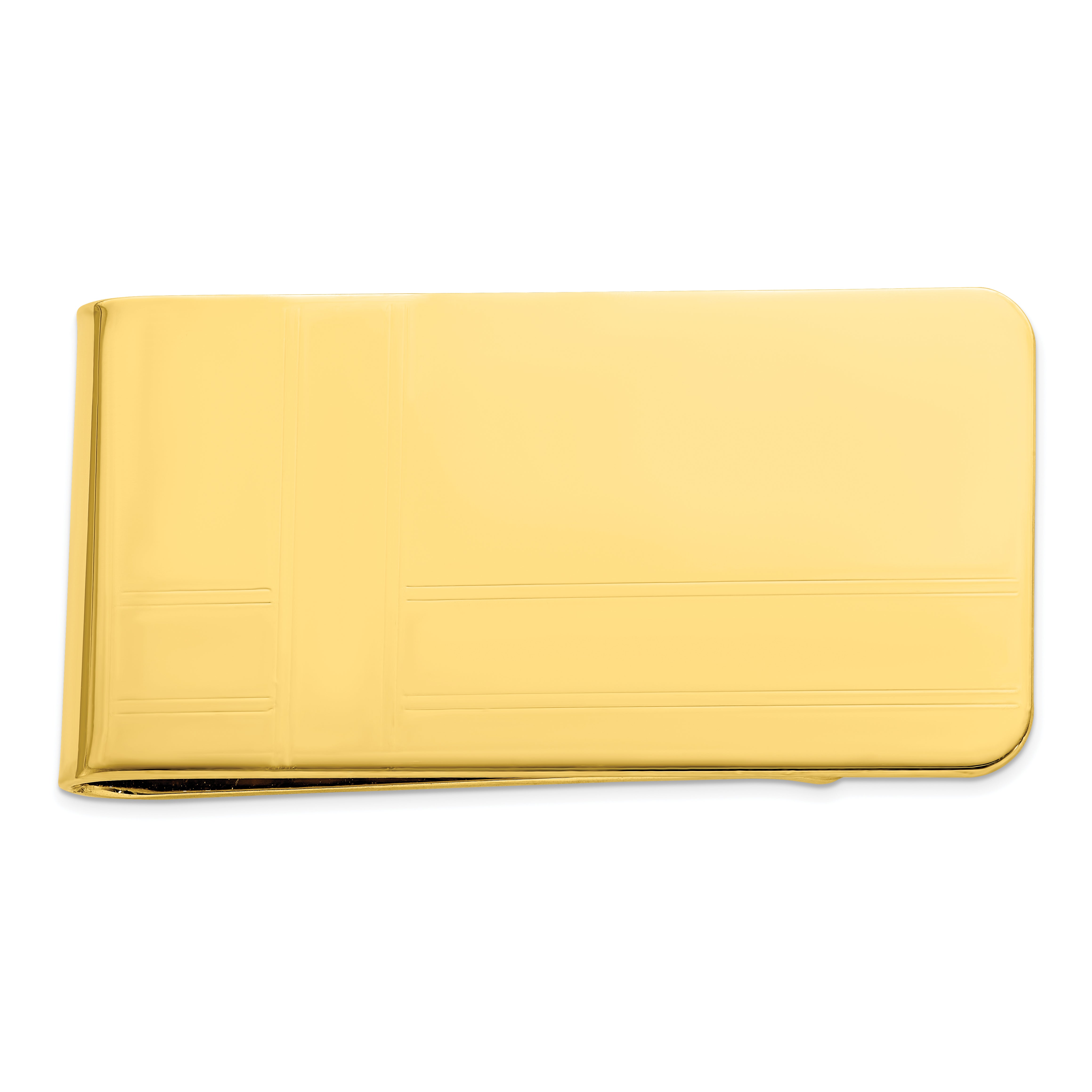 Gold-plated Kelly Waters Criss Cross Pattern Engraveable Money Clip