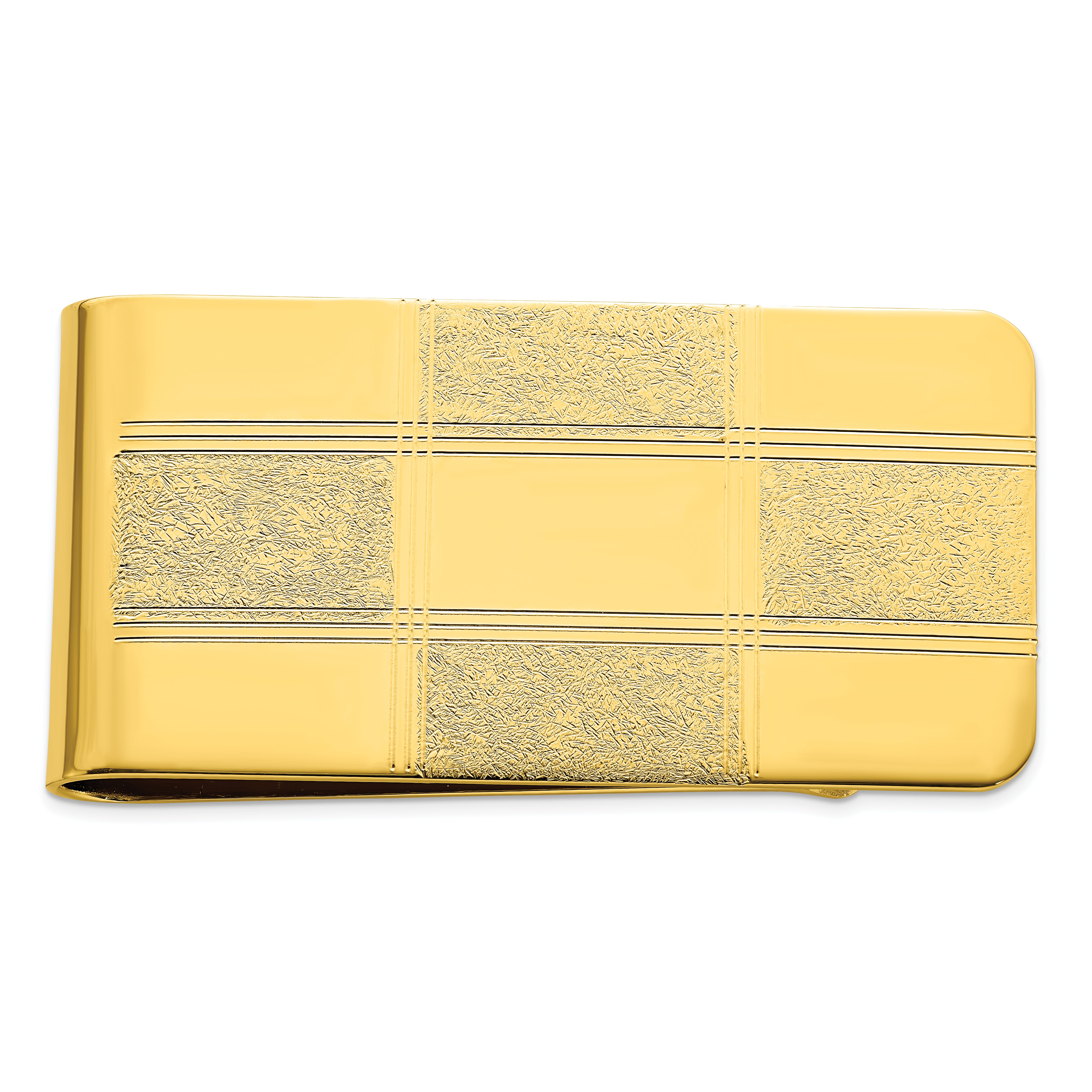 Gold-plated Kelly Waters Four Square Engraveable Money Clip
