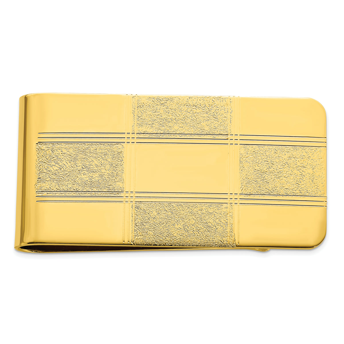 Gold-plated Kelly Waters Four Square Engraveable Money Clip