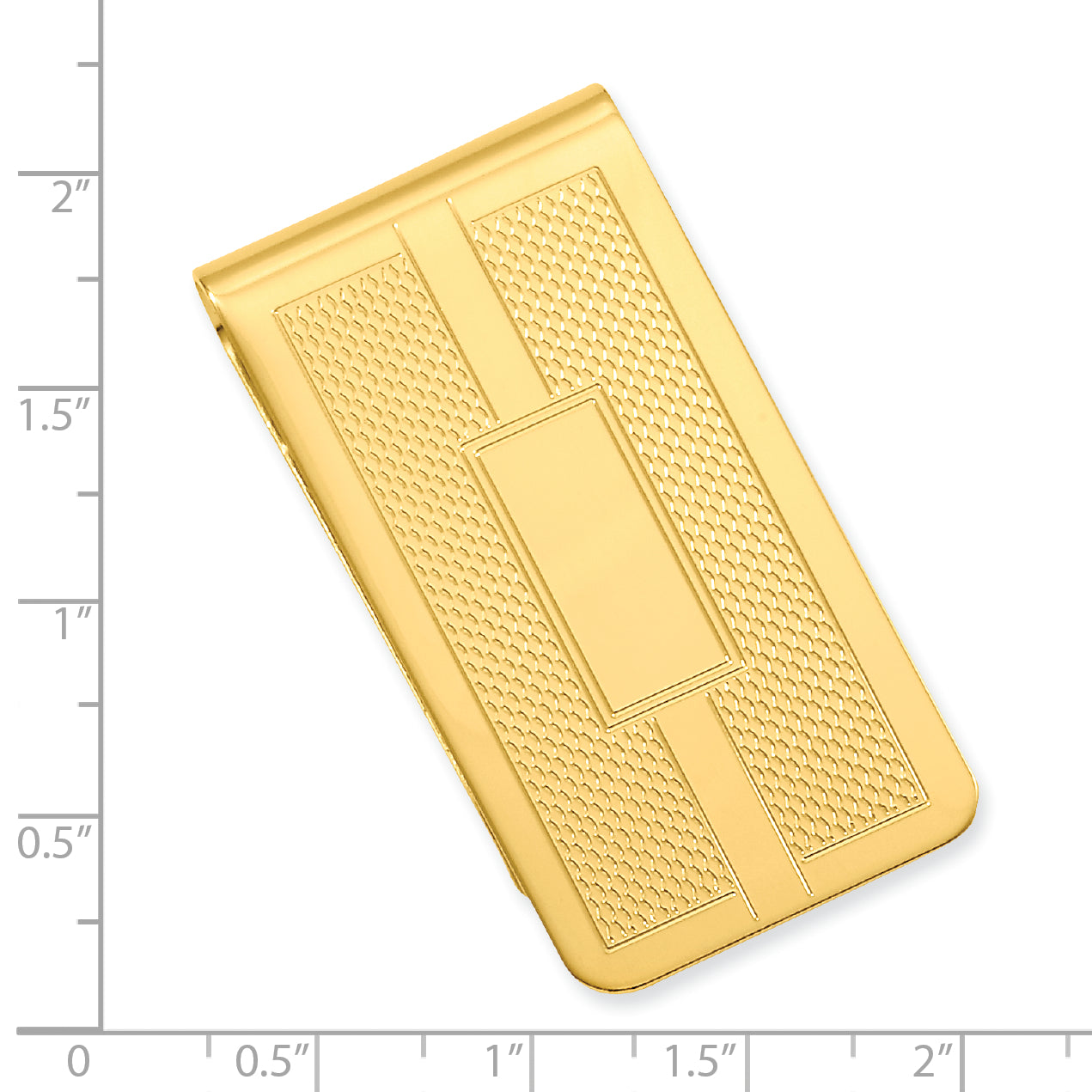 Gold-plated Kelly Waters Honey Comb and Square Engraveable Money Clip