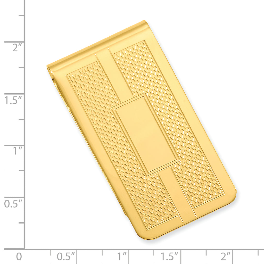 Gold-plated Kelly Waters Honey Comb and Square Engraveable Money Clip