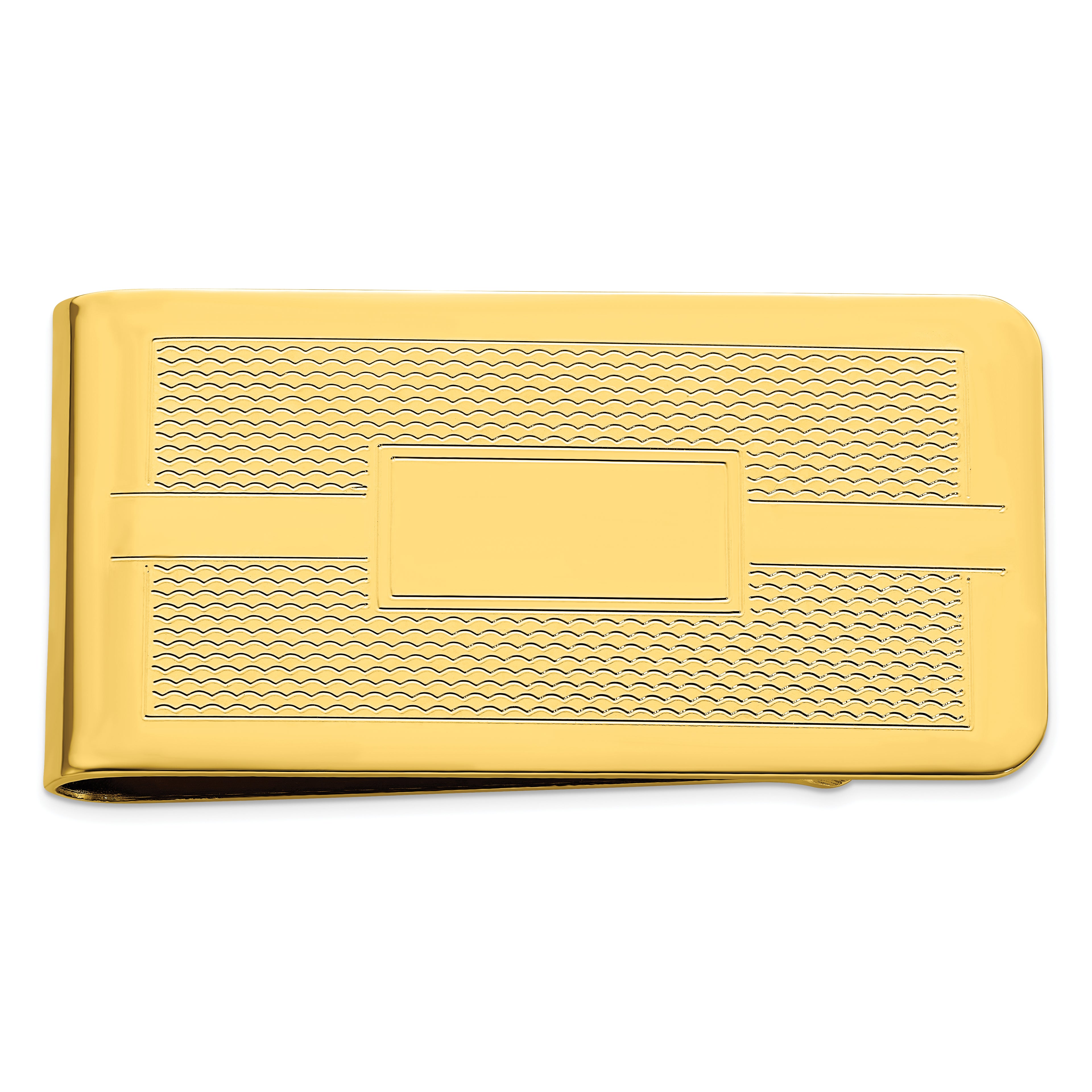 Gold-plated Kelly Waters Honey Comb and Square Engraveable Money Clip