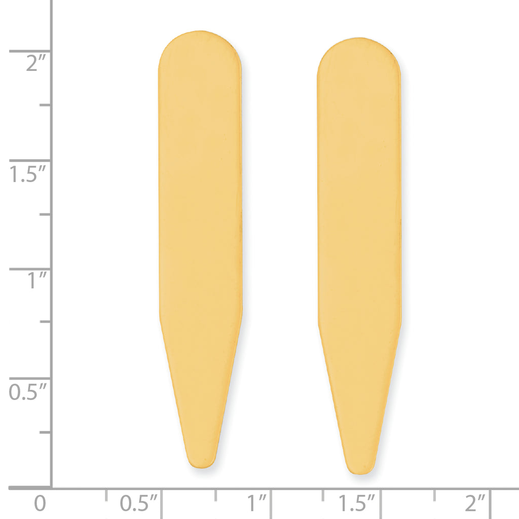 Kelly Waters Brass Pair of Two 2 inch Engravable Collar Stays