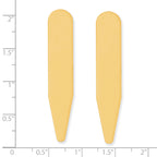 Kelly Waters Brass Pair of Two 2 inch Engravable Collar Stays