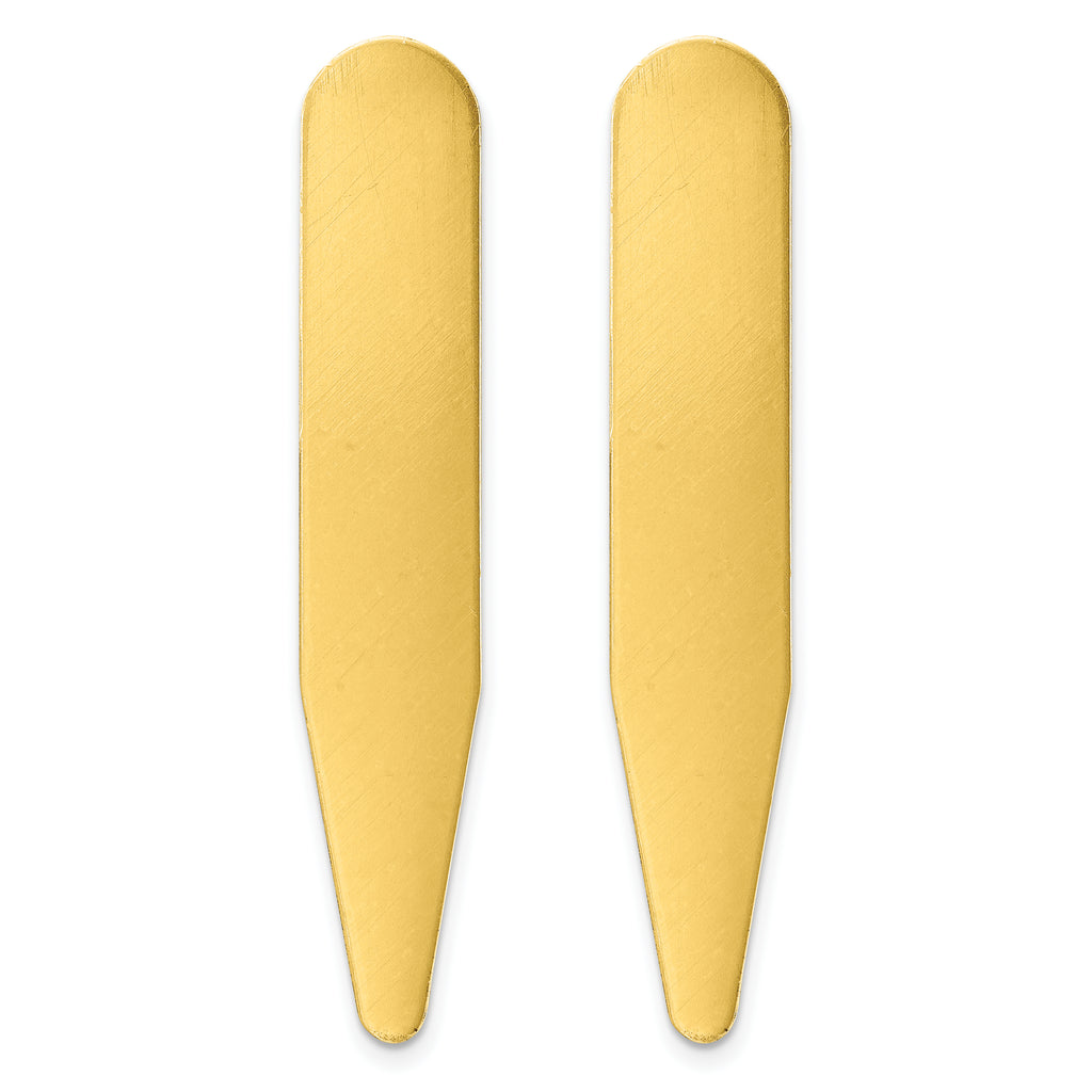 Kelly Waters Brass Pair of Two 2 inch Engravable Collar Stays
