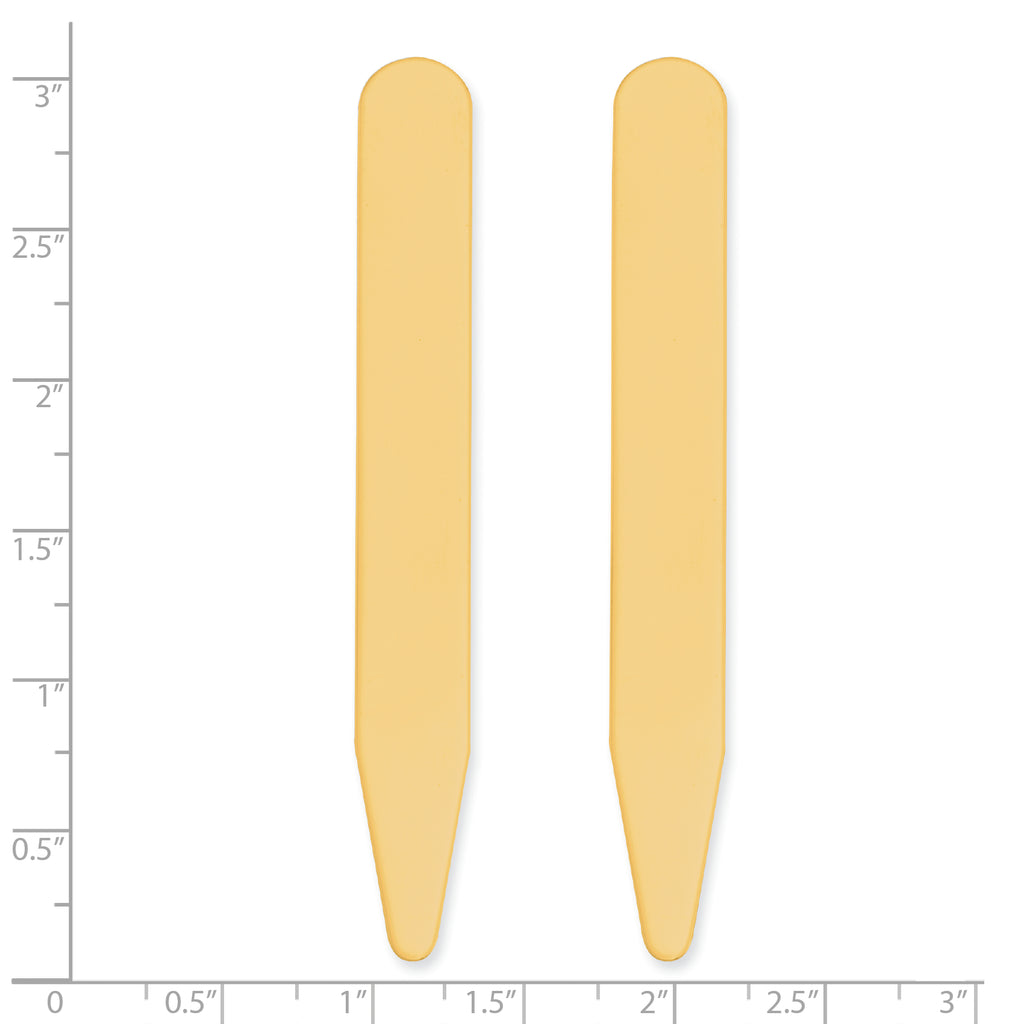 Kelly Waters Brass Pair of Two 3 inch Engravable Collar Stays
