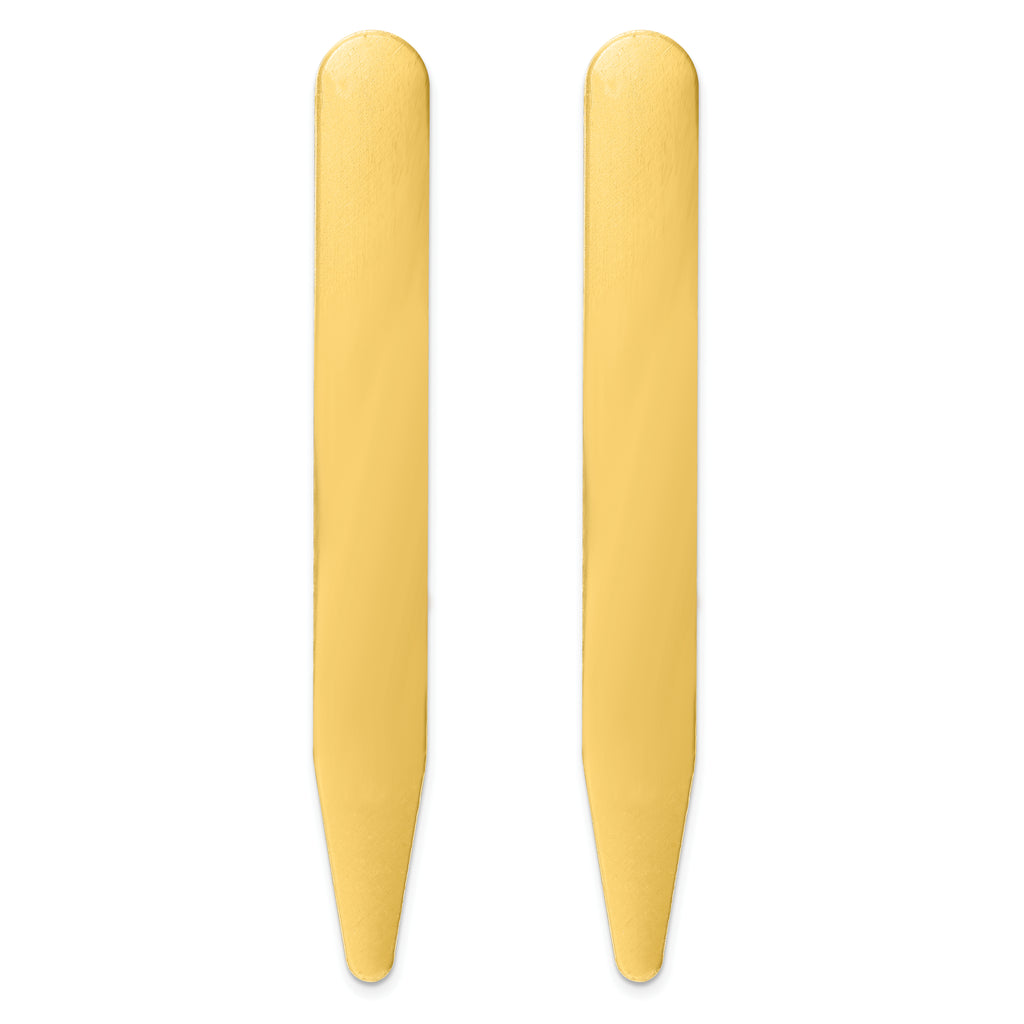 Kelly Waters Brass Pair of Two 3 inch Engravable Collar Stays