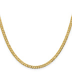 14K 3.7mm Lightweight Flat Cuban with Lobster Clasp Chain
