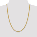 14K 3.7mm Lightweight Flat Cuban with Lobster Clasp Chain
