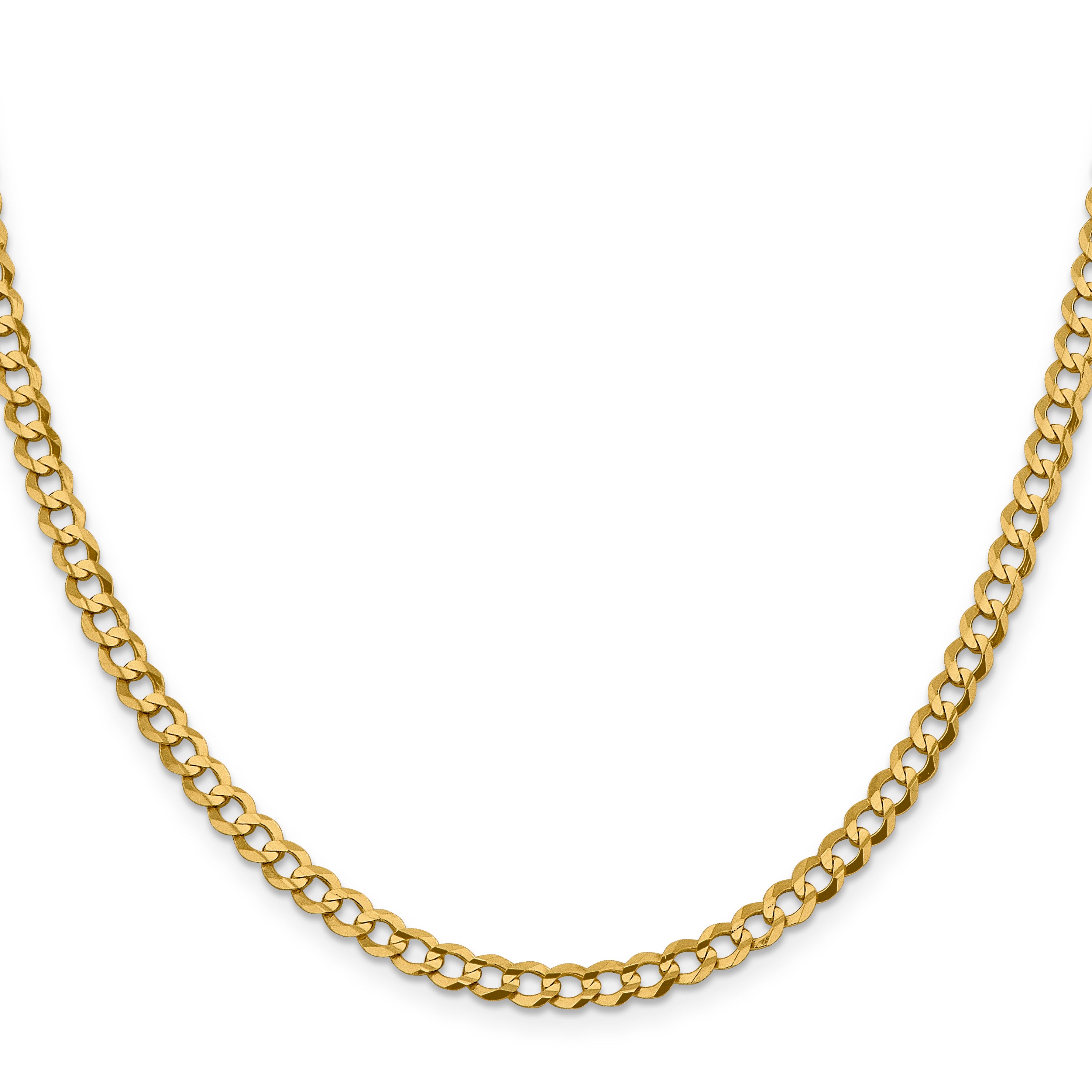 14K 16 inch 4.7mm Lightweight Flat Cuban with Lobster Clasp Chain Secondary image