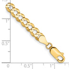 14K 8 inch 4.7mm Lightweight Flat Cuban with Lobster Clasp Bracelet