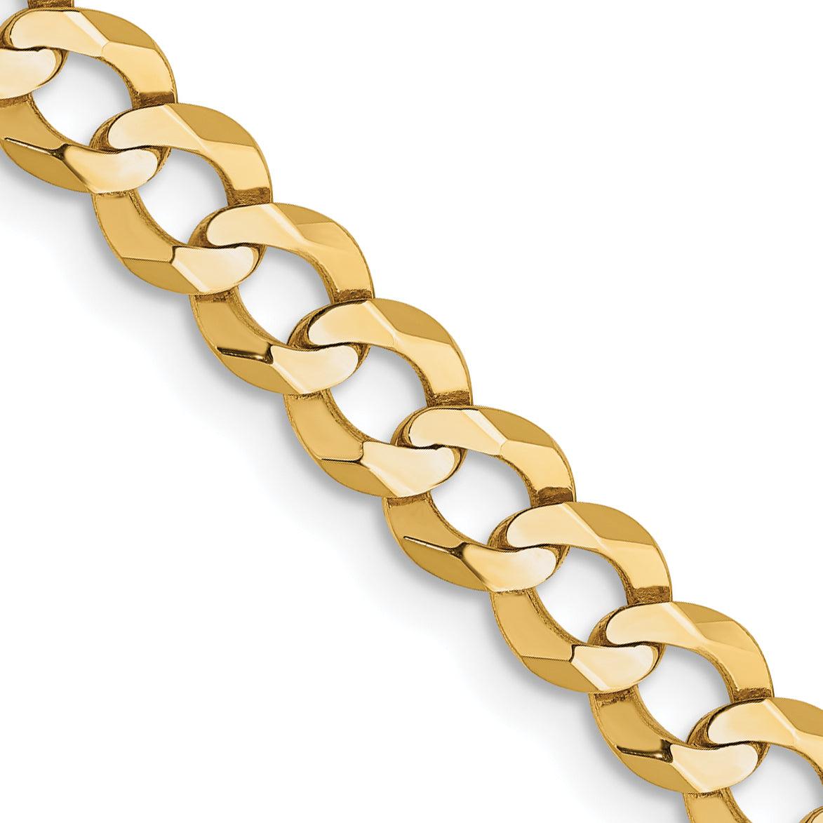 14K 26 inch 4.7mm Lightweight Flat Cuban with Lobster Clasp Chain