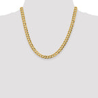 14K 20 inch 7.2mm Lightweight Flat Cuban with Lobster Clasp Chain