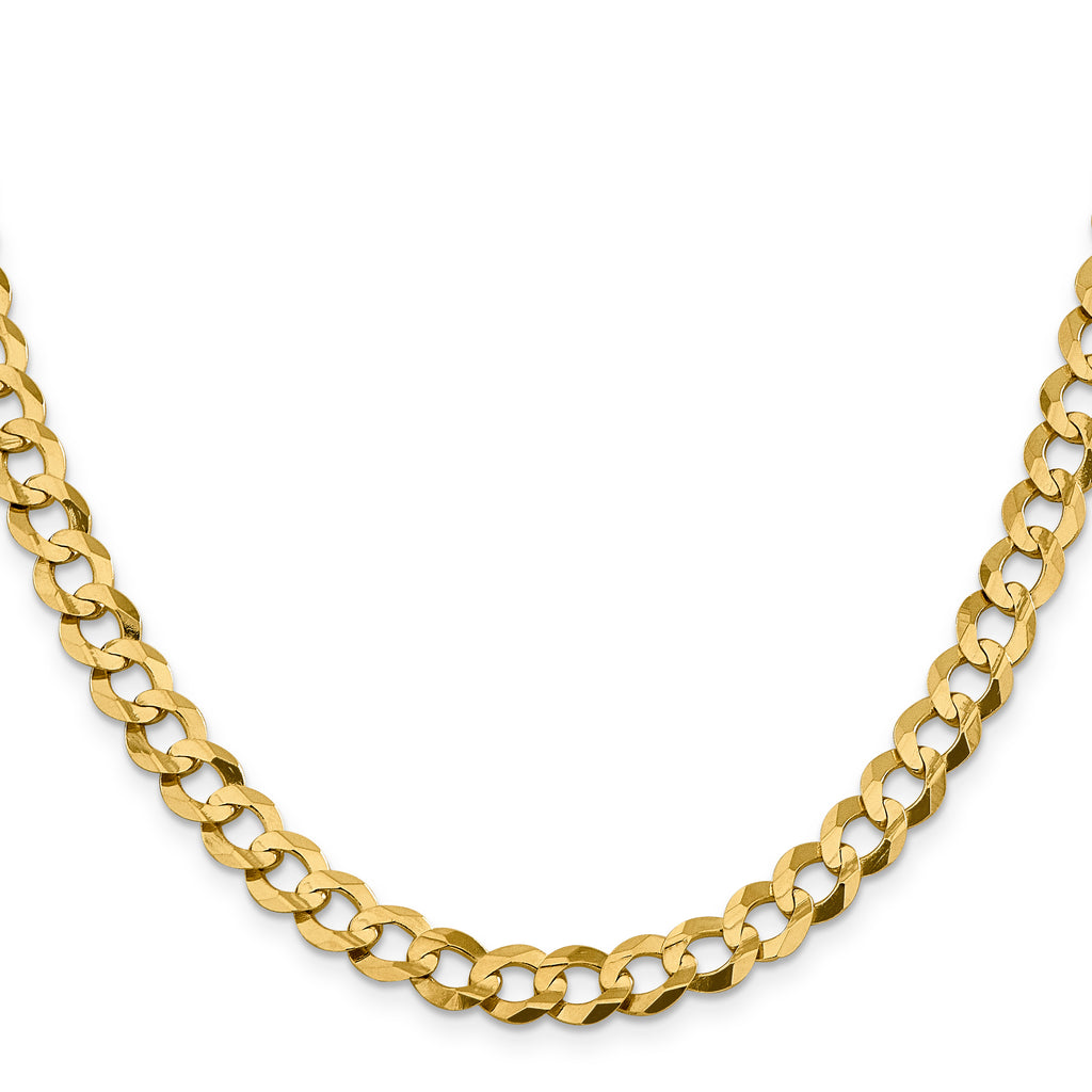 14K 20 inch 8.3mm Lightweight Flat Cuban with Lobster Clasp Chain