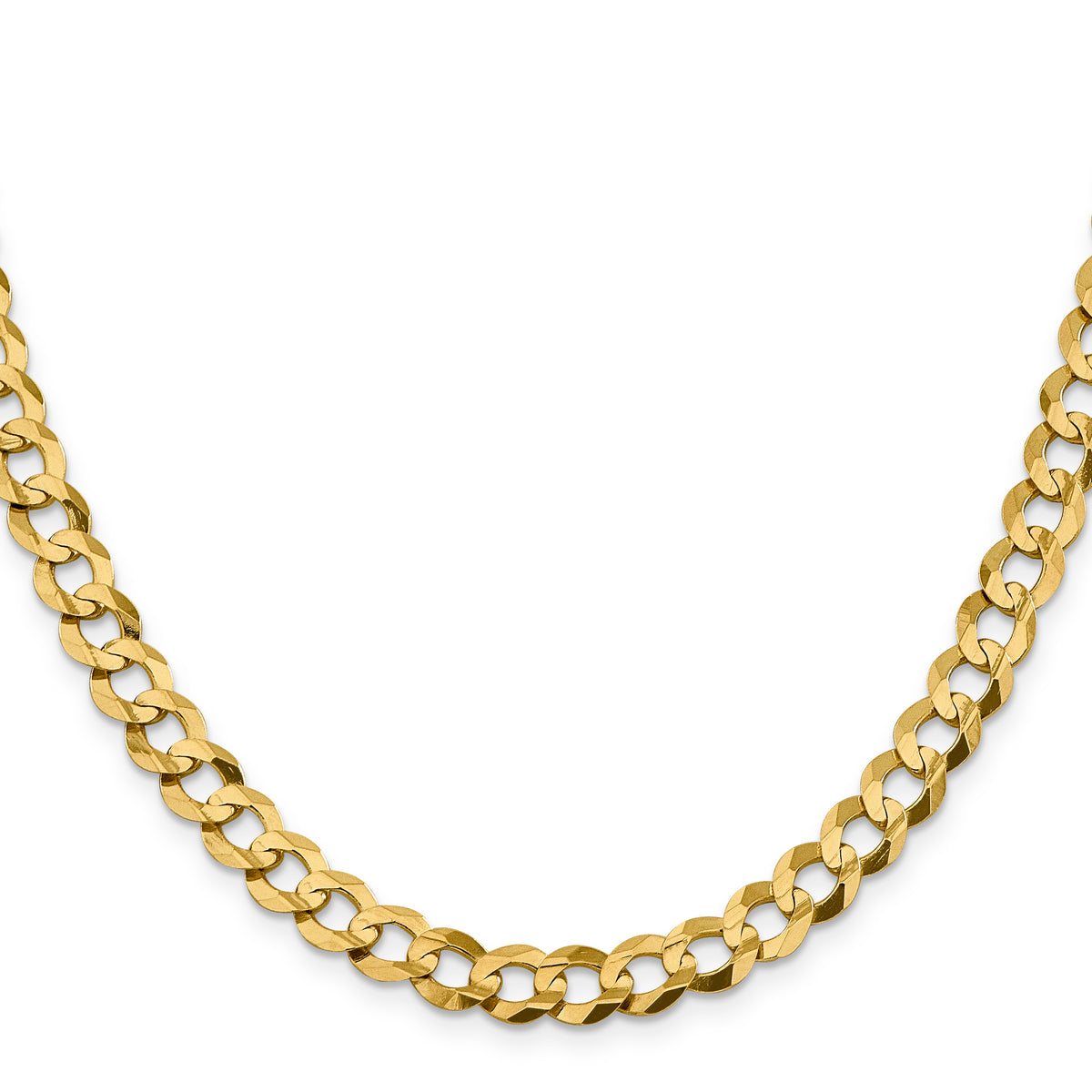 14K 20 inch 8.3mm Lightweight Flat Cuban with Lobster Clasp Chain