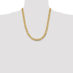 14K 22 inch 8.3mm Lightweight Flat Cuban with Lobster Clasp Chain
