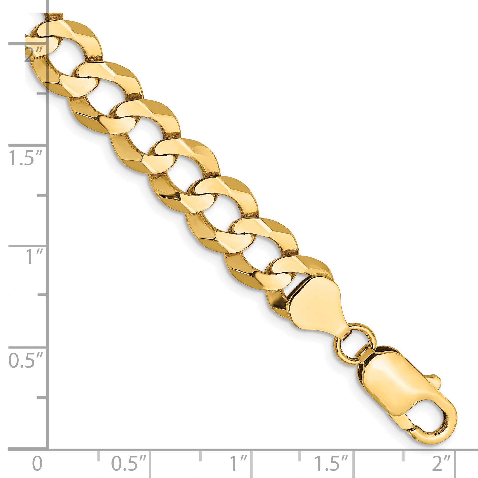 14K 8.3mm Lightweight Flat Cuban with Lobster Clasp Chain Secondary image