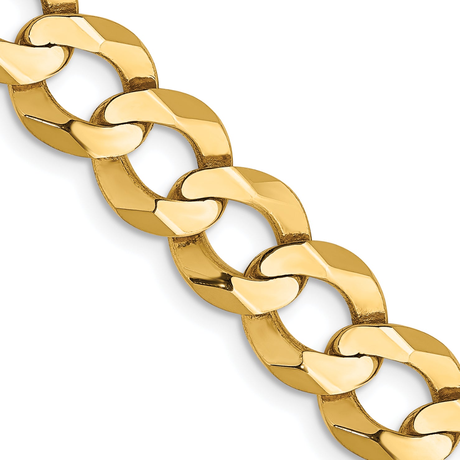 14K 8.3mm Lightweight Flat Cuban with Lobster Clasp Chain