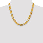 14K Yellow Gold Solid Cuban Chain Necklace 9.4mm