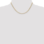 14K Yellow Gold Solid Curb Chain Necklace 3mm