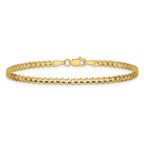 14K 8 inch 3mm Open Concave Curb with Lobster Clasp Bracelet